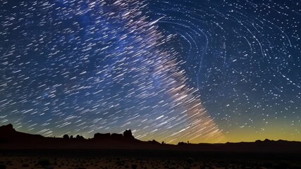 Poster - A timelapse of the changing constellations against the dark backdrop of the desert night sky.