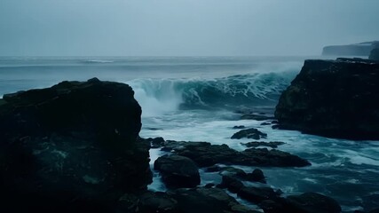 Sticker - The cool night air carries the salty scent of the ocean adding to the mystical atmosphere of the rocky coast.