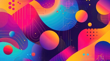 Poster - A vector set of abstract gradient covers featuring geometric shapes and liquid colors, perfect for modern social media graphics or idol posters. Minimalist and vibrant designs.