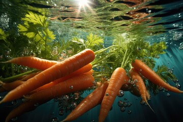 Large angle photo of delicious raw and sliced ??carrots, generative IA