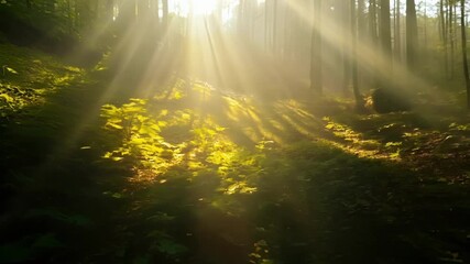 Poster - The sunlight filtering through the leaves creates a dazzling display of dappled light on the forest floor a natural phenomenon that adds to the magical atmosphere.