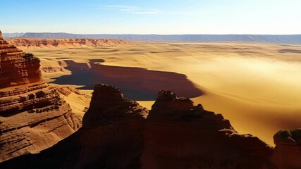 Poster - A feeling of freedom and awe as you soar above the striking desert cliffs in the midday heat.