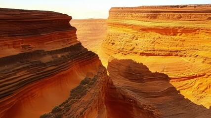 Poster - Dazzling shades of brown and orange accentuating the rugged features of the sandstone cliffs.