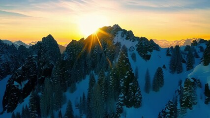 Poster - The transition from the icy blue shadows to the warm hues of sunrise is a breathtaking sight on the snowcapped peaks.