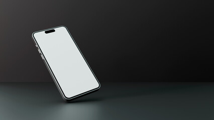 Wall Mural - Smartphones mockup on a black background. Realistic smartphone blank screen, phone mockup. Template for infographics or presentation UI, UX design interface. Cellphone frame with blank display.