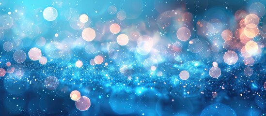 Poster - Colorful abstract blue bokeh background with circular points of bright light adding a defocused backdrop with copy space image