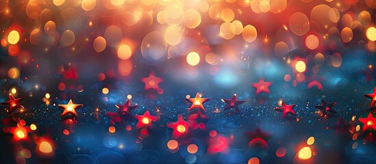 Poster - elegant abstract background with twinkling lights stars and copy space image for a festive christmas