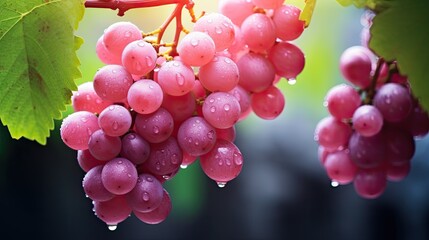 Canvas Print - A bunch of pink grapes 