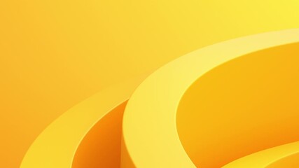 Poster - Abstract animation, yellow background design, 4k seamless looping video, 3d render