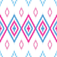 seamless pattern design in ikat style for fabric printing