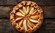 © TheoTheWizard - Rustic pear galette with a flaky crust, top view