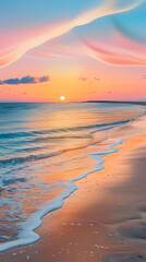 Wall Mural - Sunset beach outdoors horizon nature.