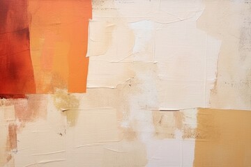 Sticker - Abstract textured beige orange painting