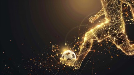 Sticker - Golden Soccer Player in Action