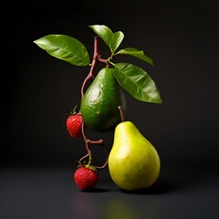 Wall Mural - pear and strawberries