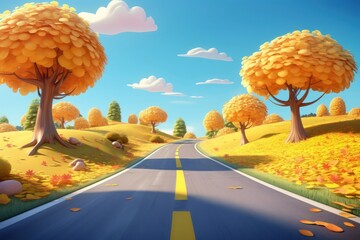 Canvas Print - Road landscape outdoors highway.