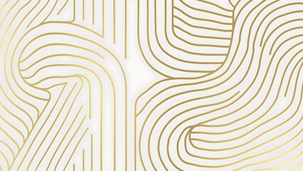 Vector seamless pattern with elegant simple lines, gold on white background, fine art print