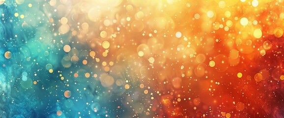 Poster - Background featuring bokeh lights in warm and cool tones, ideal for holiday designs and celebrations.