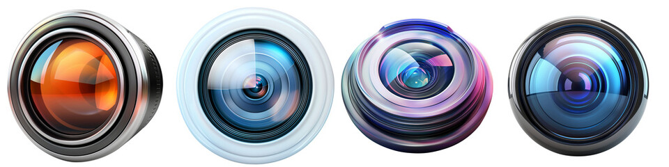 3D icon - Camera Lens icon-2, on isolated transparent background