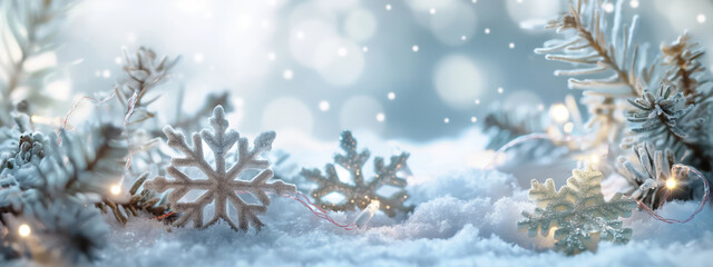 Wall Mural - christmas holiday decoration with vintage christmas balls on a white winter festive background.