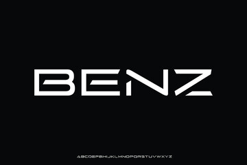 Wall Mural - luxury futuristic alphabet display font vector. modern automotive typeface