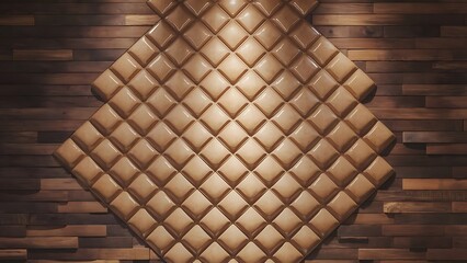 a diamond-shaped, tile wallpaper with a soft sheen. wall background composed of wood and timber blocks.