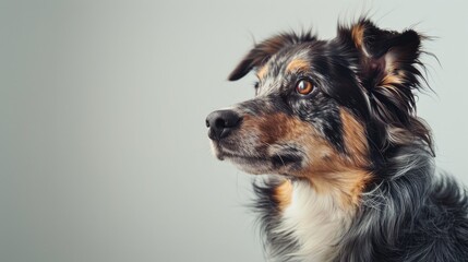 Poster - Australian Shepherd canine aged 3 against white backdrop