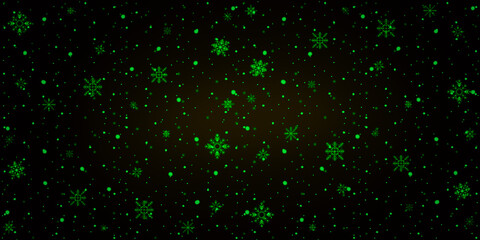 Wall Mural - christmas background with green snowflake