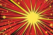 © Georgii - Vibrant comic book style explosion with yellow starbursts and red background
