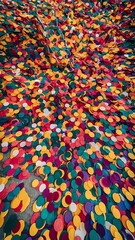 overhead shot of colorful confetti rounds