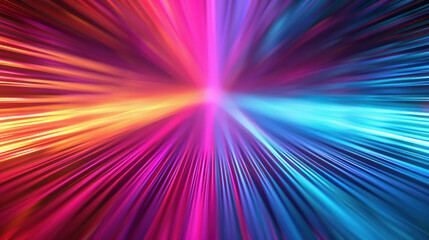 Canvas Print - Vibrant abstract background with dynamic colorful light rays creating a futuristic and energetic visual effect.