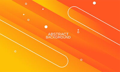 Poster - Orange Rounded Geometric Shapes Background. Abstract geometric shapes. With white lines vector gradient yellow and orange.