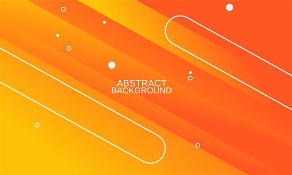 Orange Rounded Geometric Shapes Background. Abstract geometric shapes. With white lines vector gradient yellow and orange.