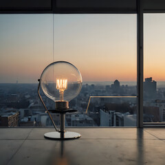 a light bulb that is sitting on a table