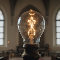 a light bulb that is sitting on a table