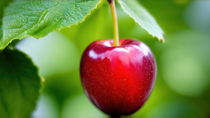 Wall Mural - A macro photo of a cherry