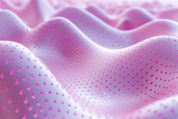 Poster - Minimalist abstract 3D design featuring a perforated surface in soft pink and lavender tones,