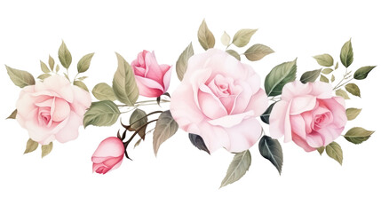 Wall Mural - set of watercolor wildflowers painting isolated on clear png background and transparent background. 