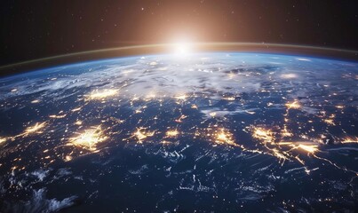 Wall Mural - global telecommunications network and cryptocurrency