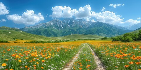 Wall Mural - Serene Mountain Meadow