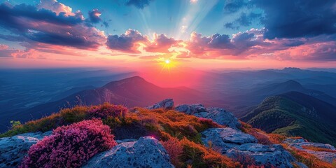 Poster - Majestic Mountain Sunset