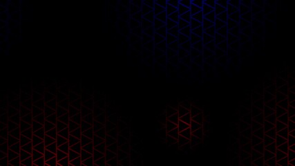 Wall Mural - triangular texture with highlights red blue animation on plain black background