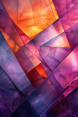 Poster - Minimalist aesthetic of abstract lines and angles creating a captivating geometric pattern in rich purple and copper shades,
