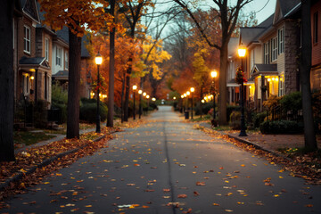 Canvas Print - Night neighborhood halloween