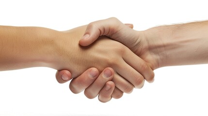 Poster - A partnership represented by two hands clasped together. 