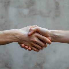 Poster - A partnership represented by two hands clasped together. 