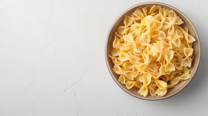 Wall Mural - Close-up top view of Italian pasta with cheese, classic dish, isolated with background copy space