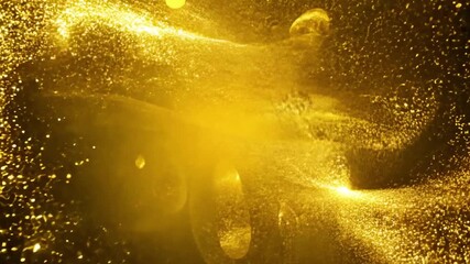 Wall Mural - happy new year 2025 golden numbers on dark background. a swirling vortex of golden light shine parti