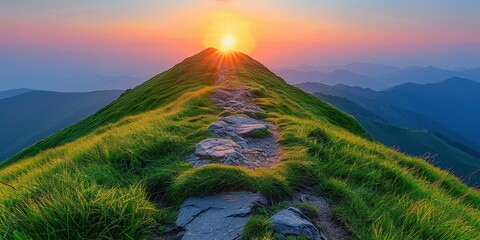 Poster - Sunrise Over Mountain Ridge