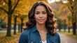 © Jeannette - A woman enjoying the pleasant autumn weather in a park, surrounded by colorful fall foliage